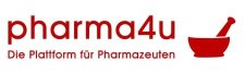 Roter Schriftzug ‚Pharma4U – die Plattform für Pharmazeuten‘, daneben eine Mörserschale.